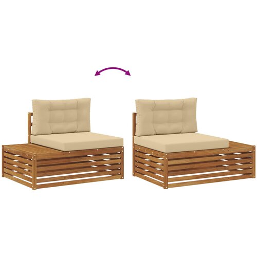  Set vanjskih sofa s jastukom 3 Komad Prirodna i bež Slike
