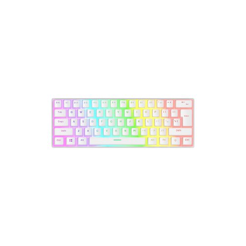  tastatura gaming rampage radiant K11 white, red switch, type-c, rgb, us layout, pudding keycaps Slike