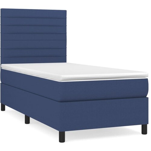 Maison Chic Box spring postelja - Vzmetna postelja z vzmetnico moder 90x190 cm blago SL12799, (21882578) Slike
