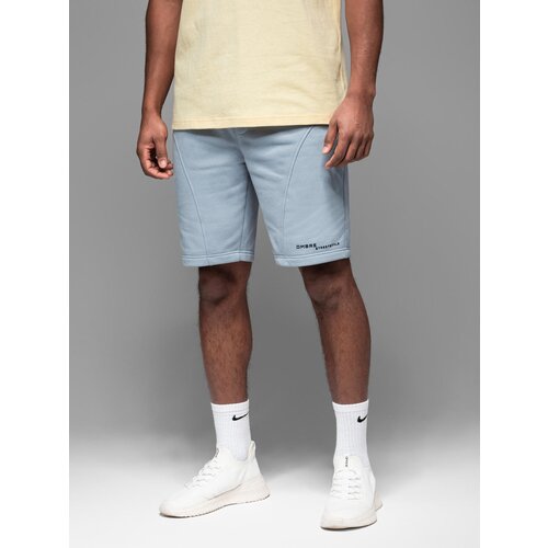 Ombre Fitted men's printed short sweat shorts - light blue Cene
