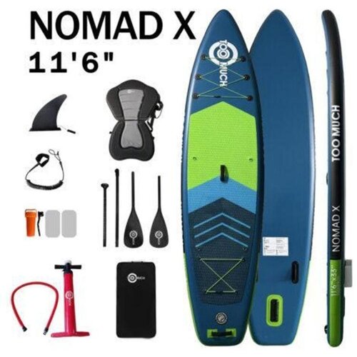 TOO MUCH Napihljiva SUP deska TooMuch NOMAD X 11'6'' SET, 350 x 84 x 15 cm, modra Cene