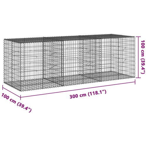  Gabionska ko&amp;scaron;ara s poklopcem 300x100x100 cm pocinčano željezo Slike