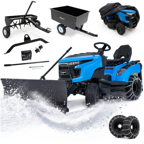 THUNDER Vrtni traktor HEXWELT HW-TR-586 &ndash; 586 cm&sup3;, 2-valjni 4-taktni motor, 107 cm + snežni plug, prikolica, prezračevalnik, (5000364551) Cene