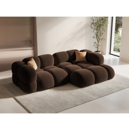 Cosmopolitan Design Tamno smeđa bar&amp;scaron;unasti kutna garnitura (s desnim kutom/s ležaljkom) Loretto &amp;ndash; Slike