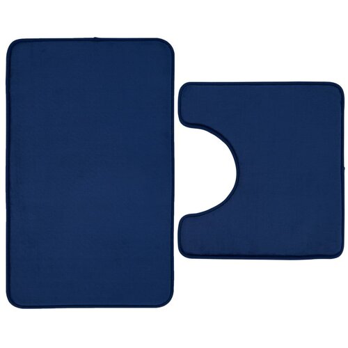 Catherine Lansfield Tamno plave kupaonske prostirke u setu 2 kom za WC 50x80 cm Anti-Bacterial &amp;ndash; Slike