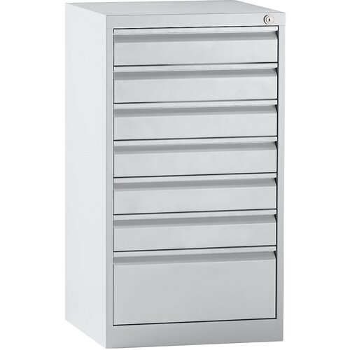 eurokraft basic Predalnik, jeklen, VxŠxG 900 x 500 x 500 mm, 7 predalov, barva predalov svetlo siva Cene