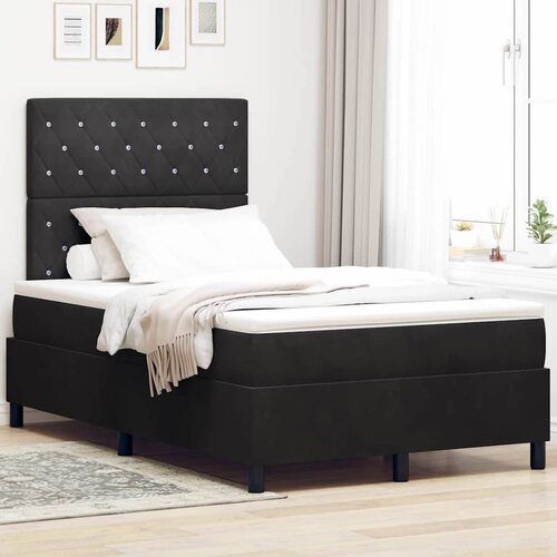  LED Box Spring Krevet s madracem Crna 120 x 200 cm Bar&scaron;un Cijene
