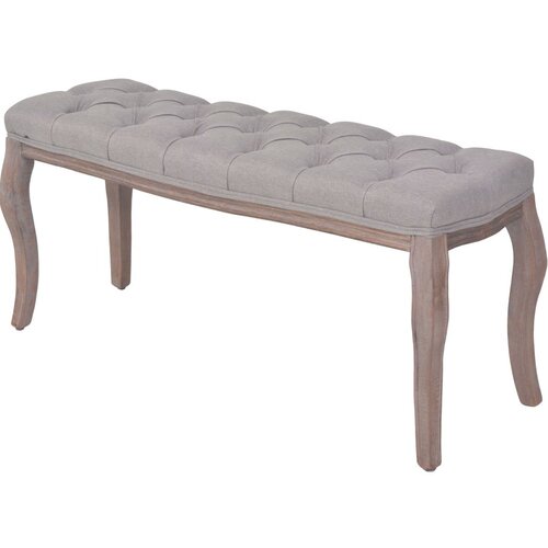 VidaXL Klop iz platna in trdnega lesa 110x38x48 cm siva Slike