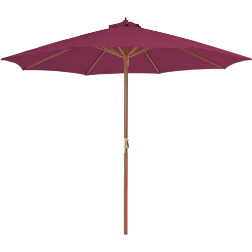 vidaXL Zunanji senčnik z lesenim drogom 300 cm bordo rdeč Cene