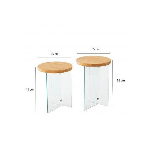 Hanah home set stolova serenity 2 oak transparent Slike