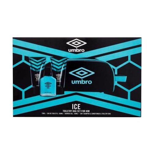 Umbro Ice set: EDT 75 ml + gel za prhanje 150 ml + šampon in balzam 2v1 150 ml + kozmetična torbica za moške Cene