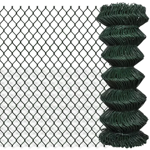 vidaXL žičana ograda od čelika 1 x 15 m zelena