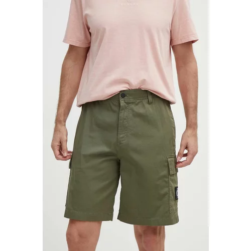 Calvin Klein Jeans Kratke hlače moške, zelena barva, J30J325140