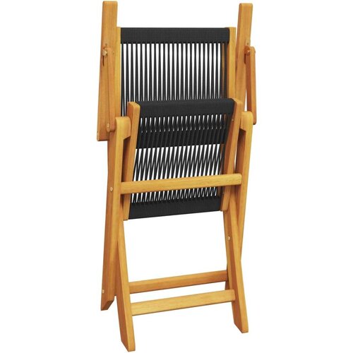 VidaXL 3-dijelni bistro set od polipropilen i masivnog drva crni Slike