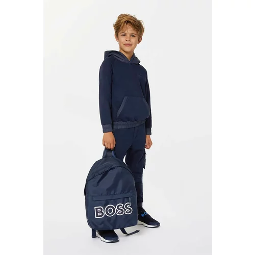 Boss Dječji ruksak boja: tamno plava, veliki, s tiskom