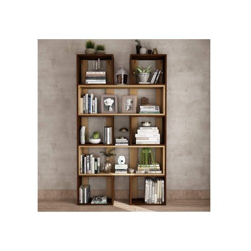 Hanah home Bookshelf CPT6013-200114-190x200x25 cm, Smeđa Cijene