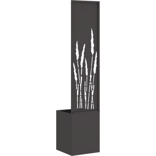 vidaXL Vrtni Sadič s Dekorativnom Pločom Crna 32 x 140 cm Cene