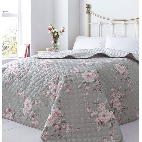 Catherine Lansfield sivi prekrivač Canterbury Rose, 240 x 260 cm Slike