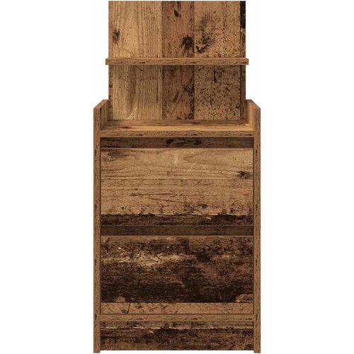  Noćni ormarić s 2 ladice staro drvo 38x34x80 cm Slike