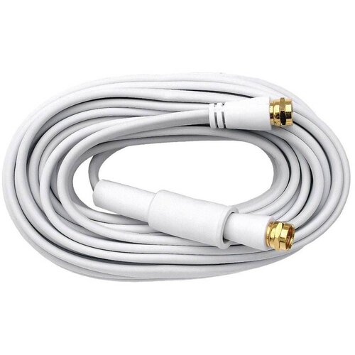 AXING SAT priključni kabel Axing\, [1x F-vtikač - 1x F-vtikač]\, 10 m\, 75 dB\, pozlačeni konektorji\, bela, (20432242) Slike