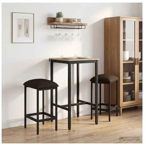 vidaXL Barska stolica 2 kom. Sivosmeđa 40 x 32 x 74 cm - Sivosmeđa 2 40 x 32 x 74 cm Cene