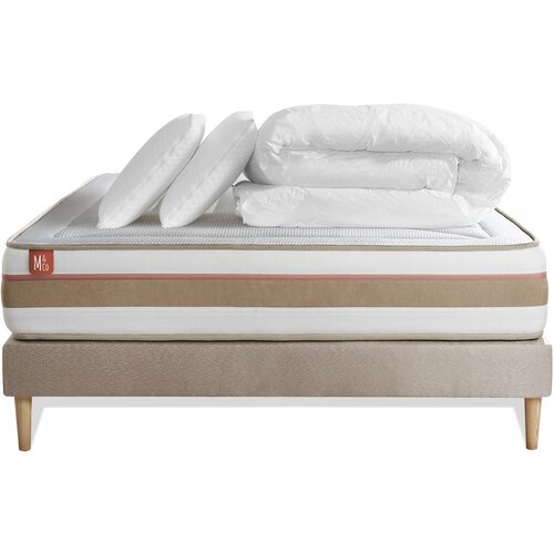 Marmottes & Co Celoten paket za posteljo - Vzmetnica 200x200 cm + Vzmetni okvir z letvami (komplet) + 2 vzglavnika + odeja - Le Tendre, (21614198) Cene