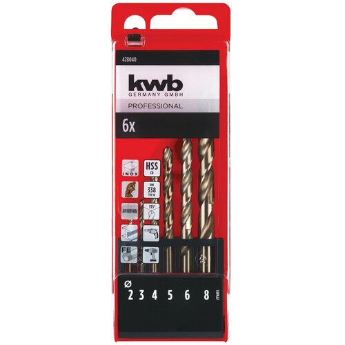 KWB Set svrdla za metal Cobalt 2-8 mm, 6/1 Slike