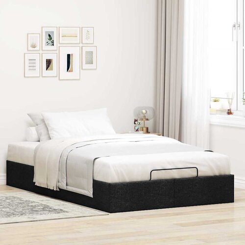 VidaXL Otomanski okvir kreveta bez madraca crni 120x190 cm od tkanine Slike
