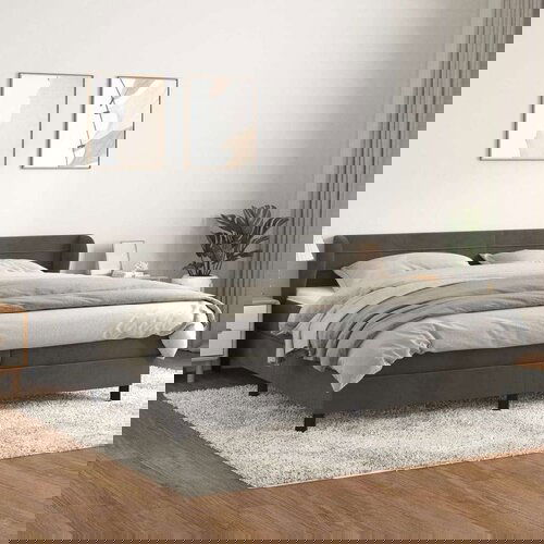  Krevet s oprugama i madracem tamnosivi 200x200 cm bar&amp;scaron;unasti Slike