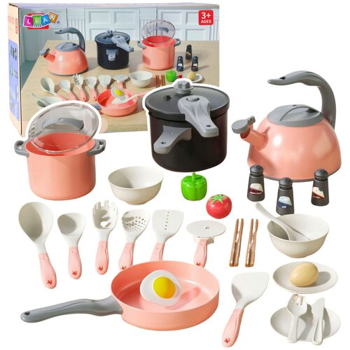KITCHEN Set Pots Cooking Accessories Food Pink 32 pcs. Slike