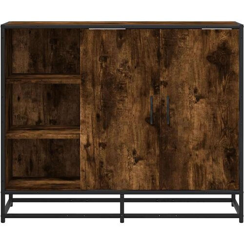 VidaXL Komoda dimljeni hrast 92x35x76 cm konstruirano drvo Slike