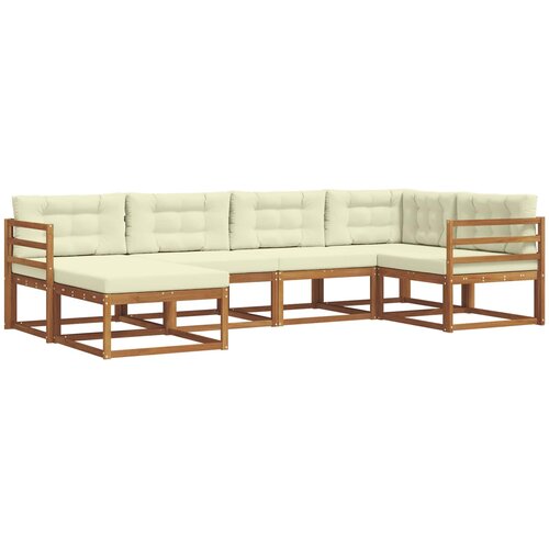  Set vanjskih sofa 6 kom. Prirodna i krem Smeđa 325 x 166,5 x 73 cm Slike