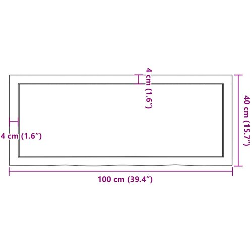  Zidna polica 100x40x(2-6) cm neobrađena masivna hrastovina Slike