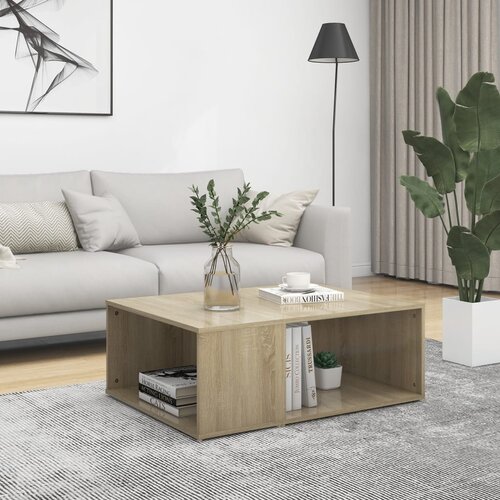 VidaXL Klubska mizica sonoma hrast 90x67x33 cm iverna plo&amp;scaron;ča Slike