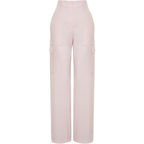 Trendyol Pink Cargo Wide Leg Contrast Stitch Detail Woven Trousers Slike