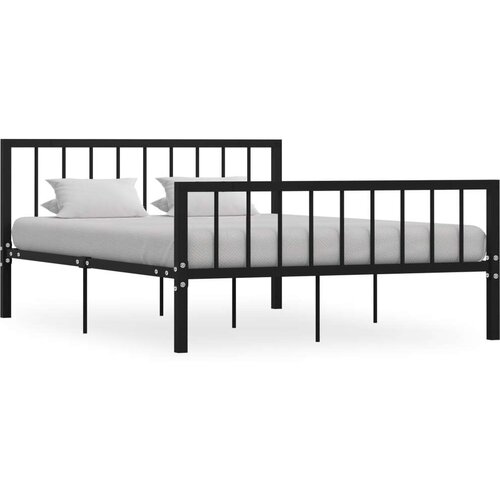  Za krevet crni metalni 140 x 200 cm Slike