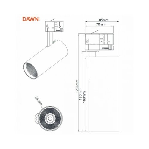  led ref &amp;scaron;inski JM-4069 20W 4000K 36&amp;deg; crni trofazni Slike