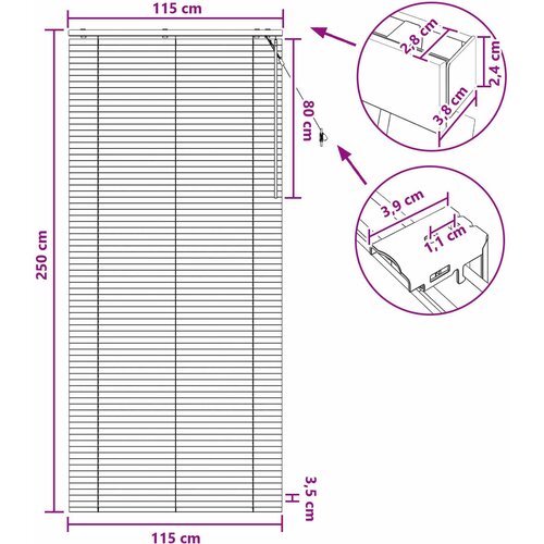  Venecijanska roleta Crna 115 x 250 cm 35 mm Slike