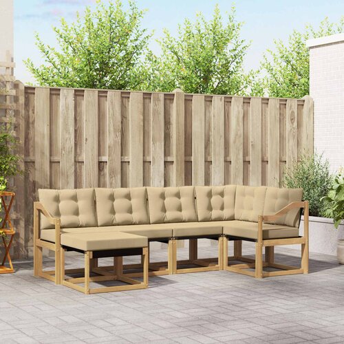  Set vanjskih sofa 6 kom. Bijela i bež Smeđa 245 x 126,5 x 73 cm Cene