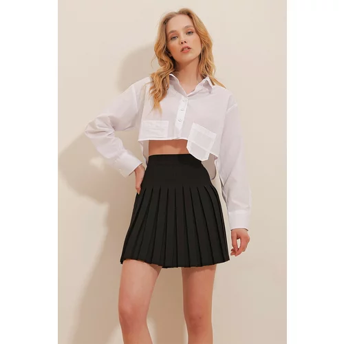 Trend Alaçatı Stili Skirt - Black - Mini