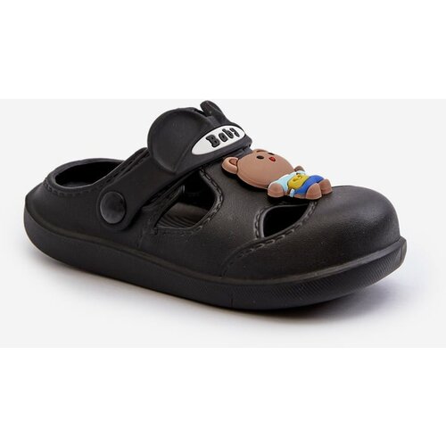 Kesi Children's foam slippers with embellishments, black opleia Slike