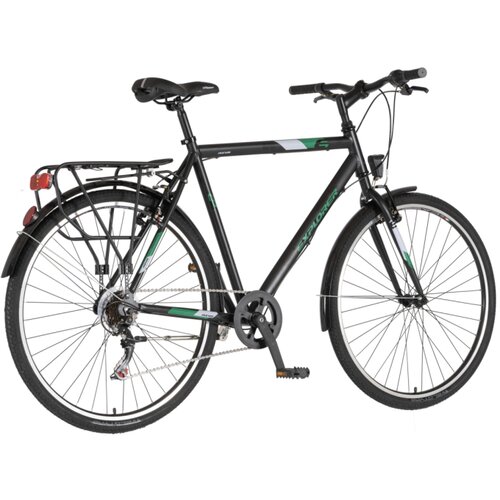 Explorer bicikl tour  axys 28" alu 23" v-brake 6 brzina 175-193cm (xl) crno zeleni mat 1282095 Cene