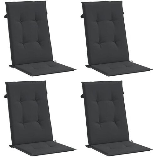  Jastuci za vrtne stolice 4 kom crni 120 x 50 x 3 cm od tkanine Slike