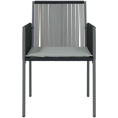 VidaXL Vrtne stolice s jastucima 6 kom crne 54x60 5x83 5 cm poliratan Slike