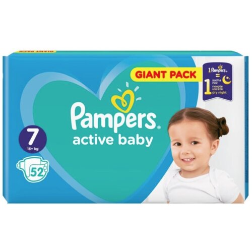 Pampers active baby pelene, jumbo pack maxi, veličina 7, extra large, 44 komada Slike