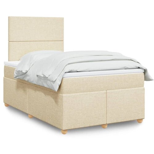vidaXL Krevet box spring s madracem krem 120 x 190 cm od tkanine Cijene