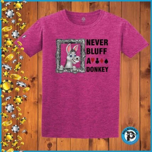  Poker majica "Never Bluff A Donkey", ljubičasta Cijene