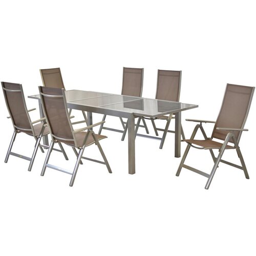 Gardenson Vrtni Set Carrara, 7-Delni, Raztegljiva Miza Cene