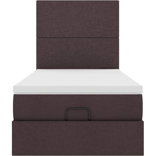  Otomanski krevet s madracem i LED tamnosmeđi 90x200 cm tkanine Smeđa 90 x 200 cm Slike