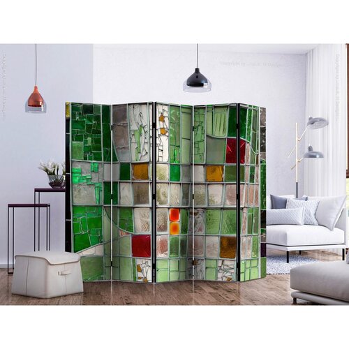 Artgeist Paravan Emerald Stained Glass I, 5-Delni, Akustičen Slike